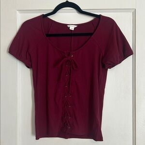 Aeropostale Maroon Ribbed Top